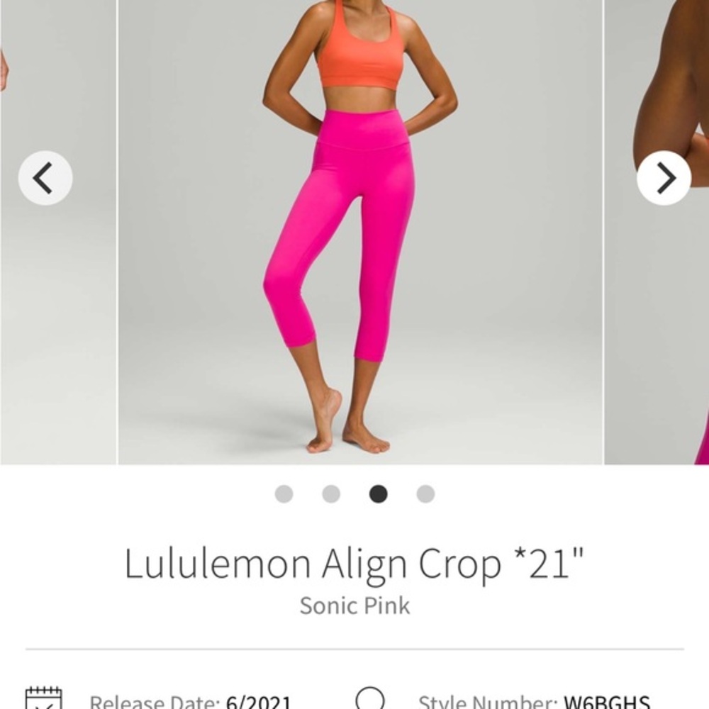Lululemon Athletica Align Crop in Bright Pink